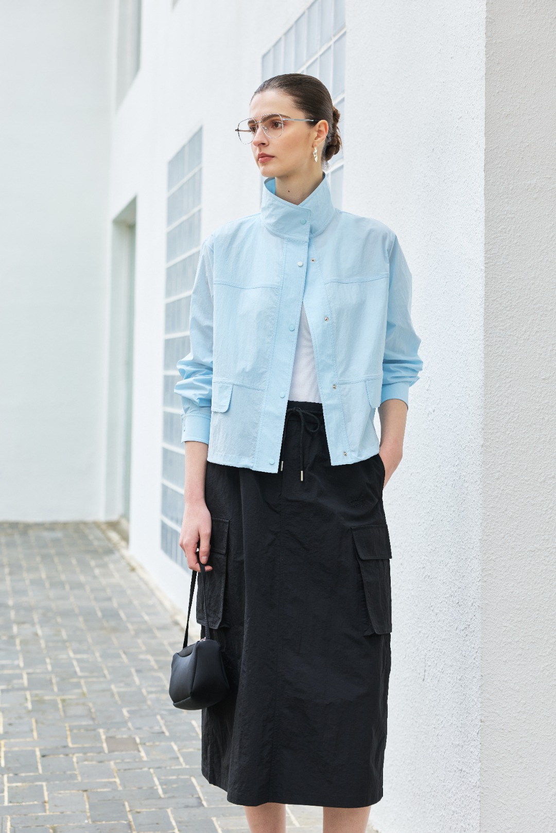 AOLEI women's light blue jacket product photo