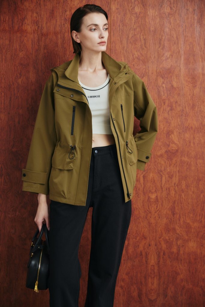 Hooded Drawstring Casual Short Jacket product image 4